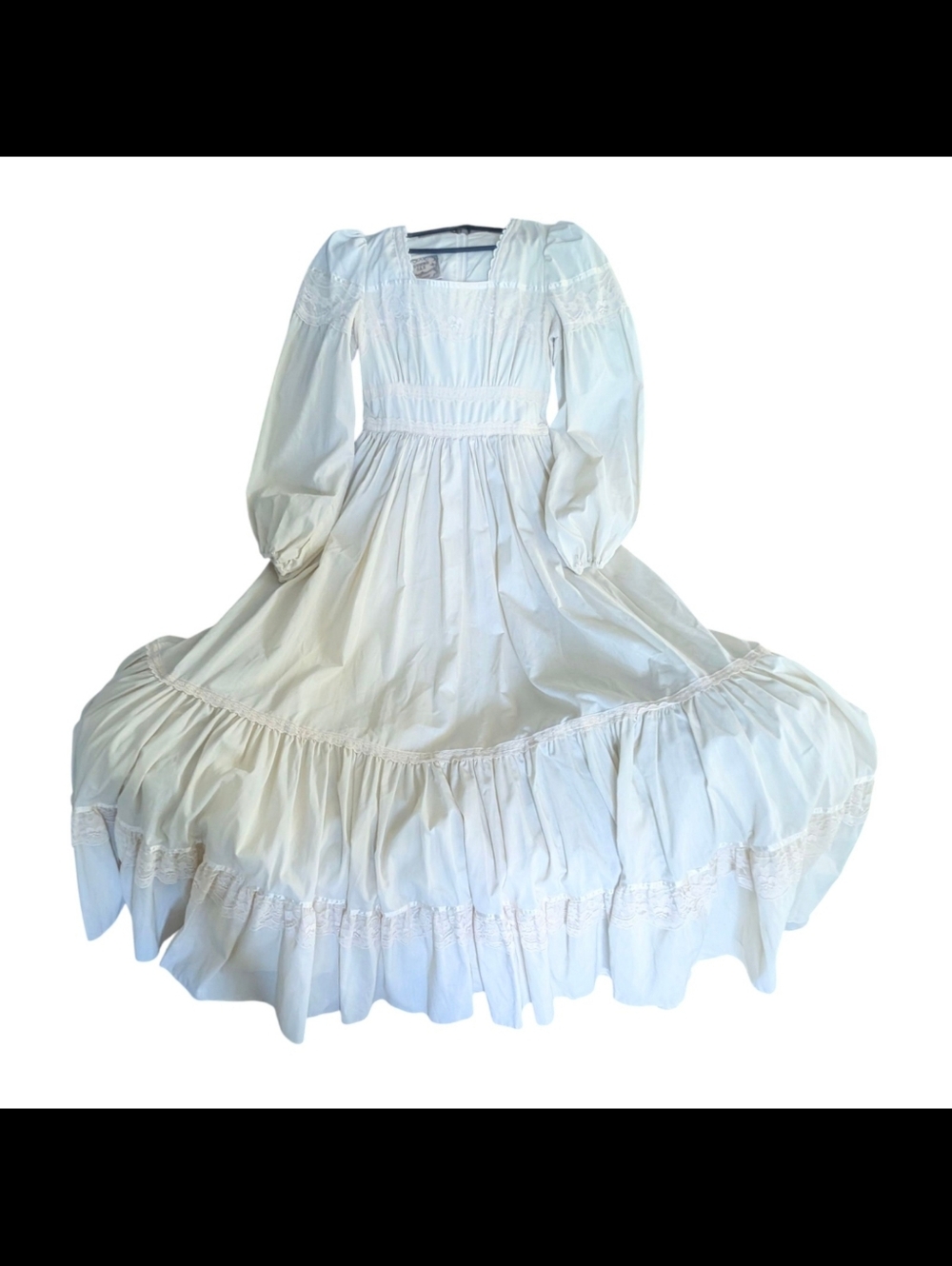 Vnt Gunne Sax Prairie Dress Juniors Sz 9 Cream Color Cottagecore Farm Country - Picture 10 of 13